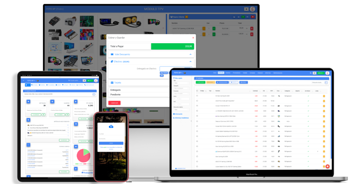 SimplyGest Cloud en distintos dispositivos